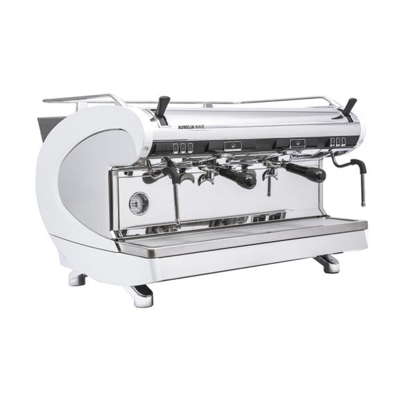 Nuova Simonelli Aurelia Wave 2Gr S 220V pearl white+high groups+LED, кофемашина полуавтомат, высокие группы, LED подсветка, белая, фото 
