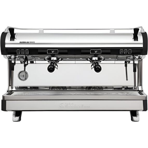 Nuova Simonelli Aurelia Wave 2Gr S 220V black+high groups+LED, кофемашина полуавтомат, высокие группы, LED подсветка, черная, фото , изображение 2
