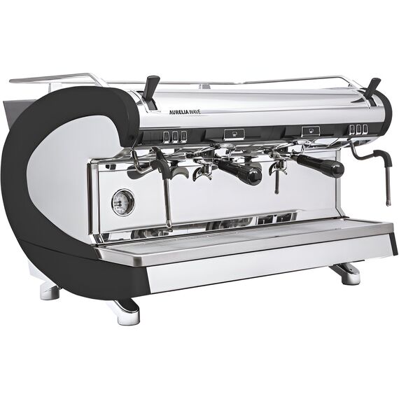 Nuova Simonelli Aurelia Wave 2Gr S 220V black+high groups+LED, кофемашина полуавтомат, высокие группы, LED подсветка, черная, фото 
