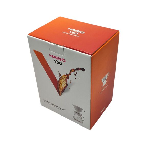 Hario XVDD-3012W Набор V60 белая керамическая воронка 02 и кофейник, фото , изображение 5