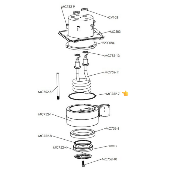 Lelit MC752/7 Прокладка бойлера для Kate, Glenda, Diana, фото , изображение 2