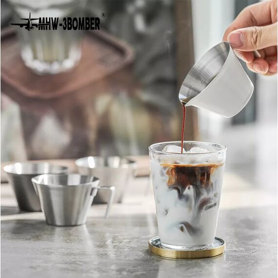 MHW-3BOMBER Мерный стакан бариста 100 мл стальной матовый, фото , изображение 4