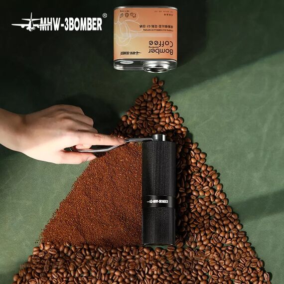 MHW-3BOMBER Race M1 Кофемолка ручная черная с ручкой из ореха, фото , изображение 10