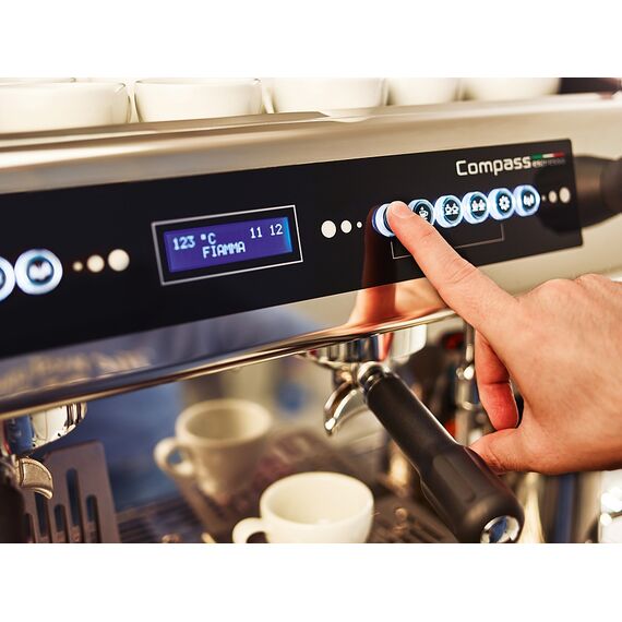 Fiamma Compass 2 DB TC рожковая кофемашина автомат 2 высокие группы черная, фото , изображение 4