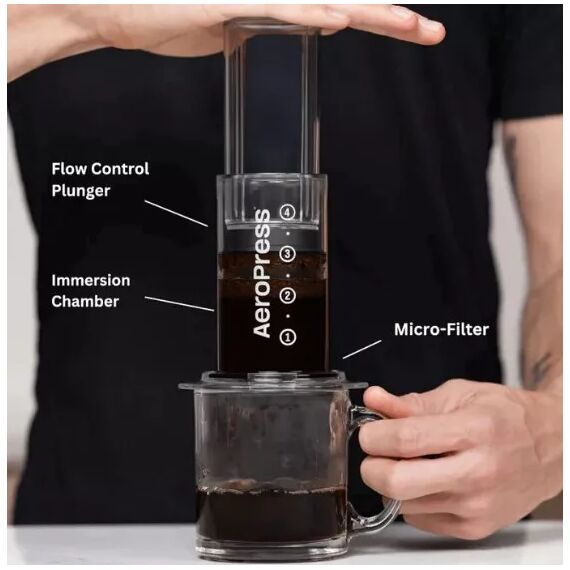 AeroPress Clear Кофеварка ручная черная, фото , изображение 2