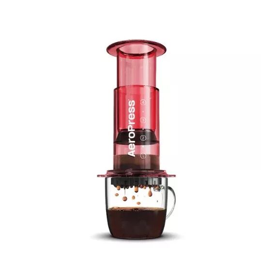 AeroPress Clear Кофеварка ручная красная, фото 