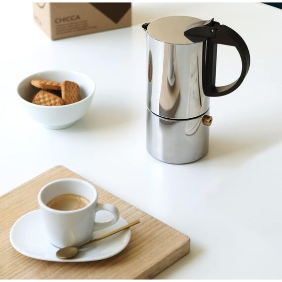 Gnali&Zani Chicca Гейзерная кофеварка на 3 чашки сталь, фото , изображение 4