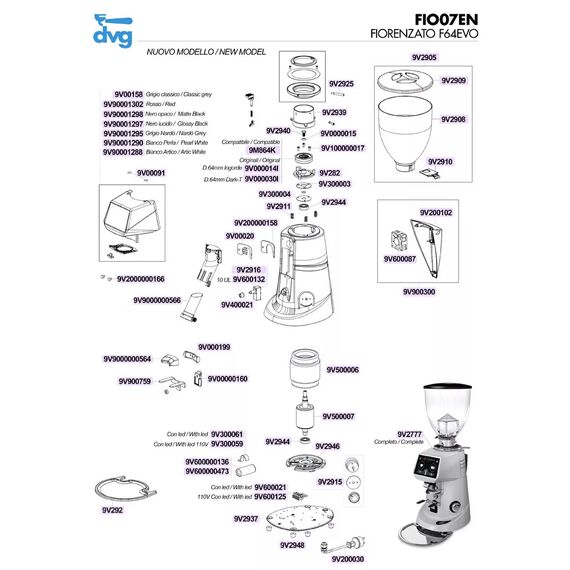 DVG 9M864K Жернова для кофемолки Fiorenzato F64EVO 64 мм стальные, фото , изображение 3
