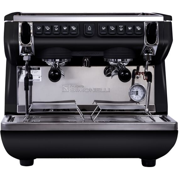 Nuova Simonelli Appia Life Compact 2Gr V 220V black+economizer+high groups Кофемашина автомат с 2 высокими группами и экономайзером черная, фото 
