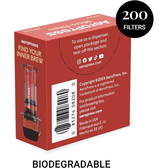 Aeropress Micro Filters Бумажные фильтры для Аэропресса натуральные 200 шт, фото , изображение 4