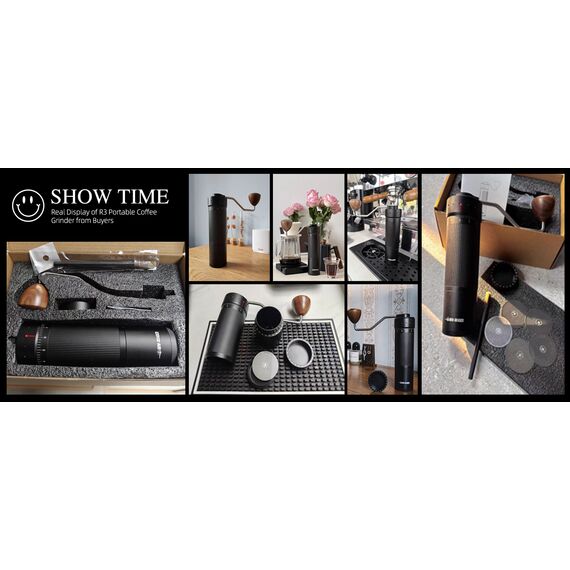 MHW-3BOMBER R3 Кофемолка ручная черная с ручкой из ореха, фото , изображение 14