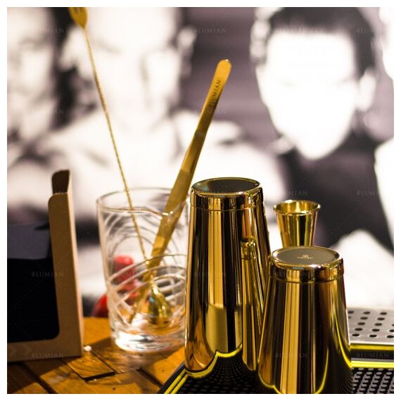 Lumian Kenko Boston Tin & Half Tin Шейкер 530/830 мл золото, фото , изображение 7