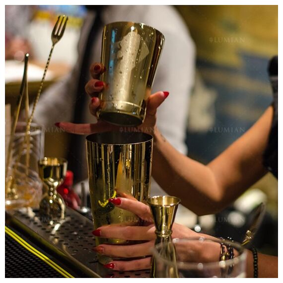 Lumian Kenko Boston Tin & Half Tin Шейкер 530/830 мл золото, фото , изображение 9