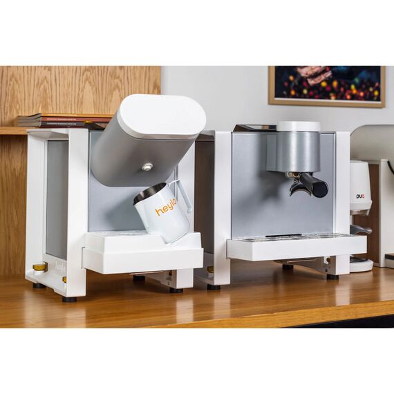 Carimali Heylo Coffee Рожковая безбойлерная кофемашина белая, фото , изображение 3