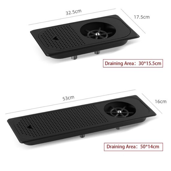 MHW-3BOMBER CW5421L Ринзер 530*165 мм встраиваемый с каплесборником черный, фото , изображение 4