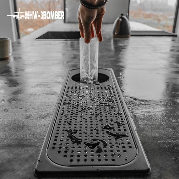 MHW-3BOMBER CW5421L Ринзер 530*165 мм встраиваемый с каплесборником черный, фото , изображение 7