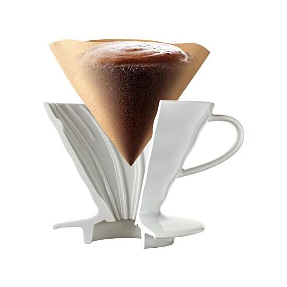 Hario XVDD-3012W Набор V60 белая керамическая воронка 02 и кофейник, фото , изображение 3