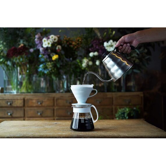 Hario XVDD-3012W Набор V60 белая керамическая воронка 02 и кофейник, фото , изображение 4