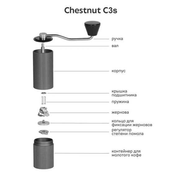 Timemore Chestnut C3s Кофемолка ручная белая, фото , изображение 3