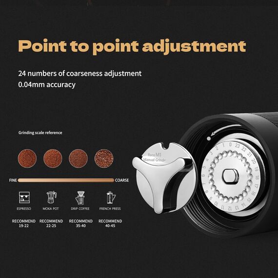 MHW-3BOMBER Race M1 Titanium Кофемолка ручная черная ручка из ореха, фото , изображение 7