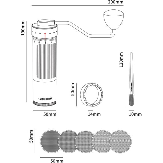 MHW-3BOMBER R3 Кофемолка ручная серебро с ручкой из ореха, фото , изображение 9
