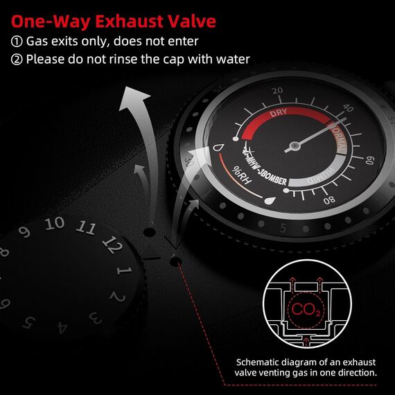 MHW-3BOMBER Gambo Контейнер 600 мл с гигрометром черный, фото , изображение 5