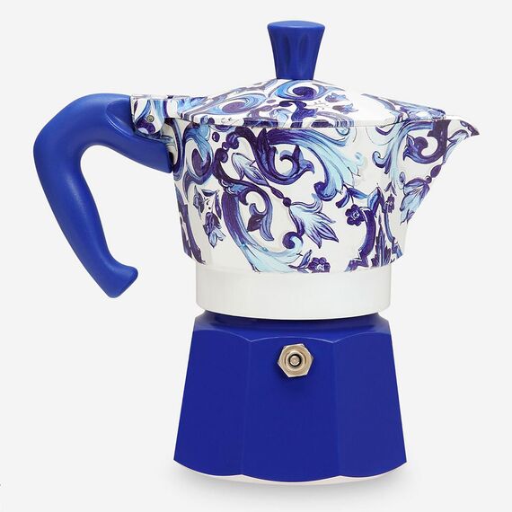 Bialetti 5345 Moka Express Dolce&Gabbana Blu Mediterraneo на 3 чашки Гейзерная кофеварка, фото , изображение 3