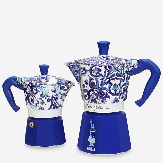 Bialetti 5345 Moka Express Dolce&Gabbana Blu Mediterraneo на 3 чашки Гейзерная кофеварка, фото , изображение 7