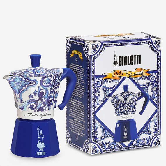 Bialetti 5346 Moka Express Dolce&Gabbana Blu Mediterraneo на 6 чашек Гейзерная кофеварка, фото , изображение 2