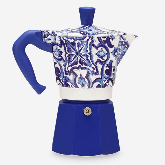 Bialetti 5346 Moka Express Dolce&Gabbana Blu Mediterraneo на 6 чашек Гейзерная кофеварка, фото , изображение 3