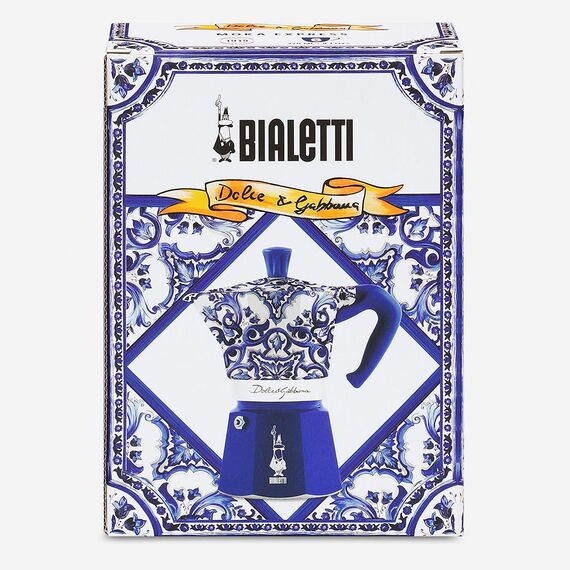 Bialetti 5346 Moka Express Dolce&Gabbana Blu Mediterraneo на 6 чашек Гейзерная кофеварка, фото , изображение 5