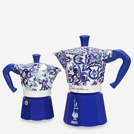 Bialetti 5346 Moka Express Dolce&Gabbana Blu Mediterraneo на 6 чашек Гейзерная кофеварка, фото , изображение 7