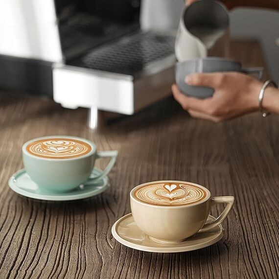 MHW-3BOMBER Ceramic Cup Кофейная пара 280 мл абрикосовый, фото , изображение 3