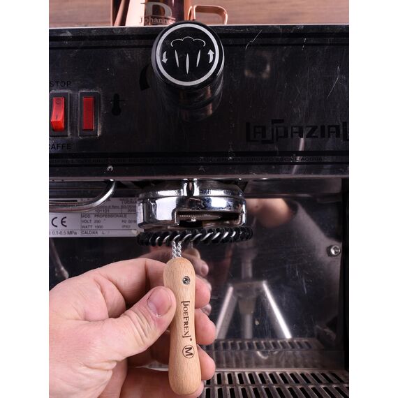 JoeFrex Щетка для чистки группы кофемашины круговая размер L дерево, фото , изображение 3