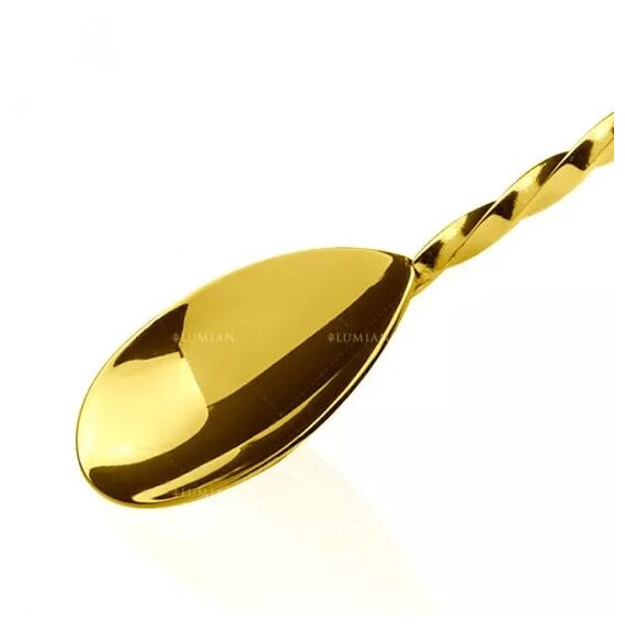 Lumian Барная ложка с мадлером 28 см золото, фото , изображение 2