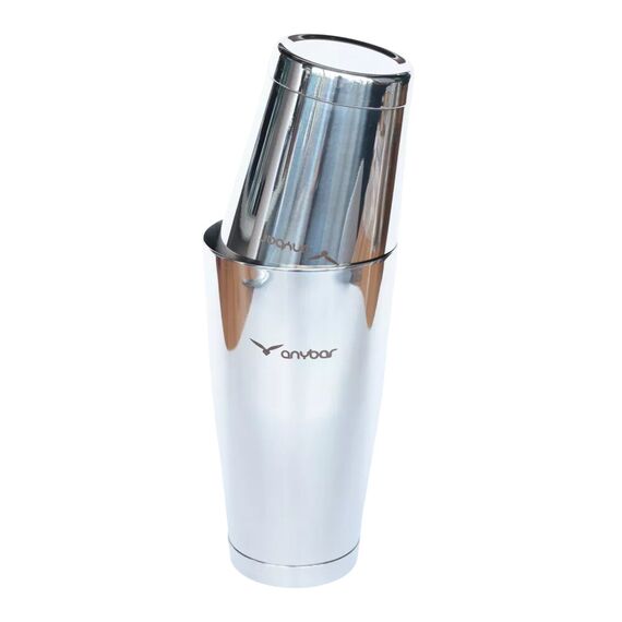AnyBar Kenko Boston Tin & Half Tin Шейкер 530/830 мл серебро, фото , изображение 2
