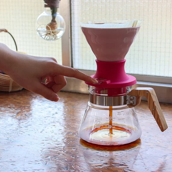 Hario SSDC-02-BEP Immersion Dripper SWITCH Иммерсионный пуровер розовый, фото , изображение 3