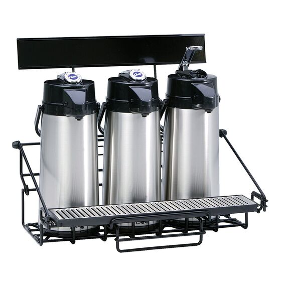 Wilbur Curtis 3 Position Wire Airpot Rack with Drip Tray