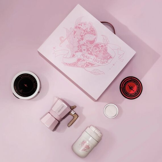 MHW-3BOMBER Подарочный набор с гейзерной кофеваркой 5 предметов розовый, фото , изображение 3