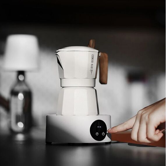 MHW-3BOMBER Мини-плитка для гейзерной кофеварки белая, фото , изображение 3