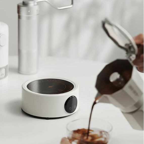 MHW-3BOMBER Мини-плитка для гейзерной кофеварки белая, фото , изображение 6