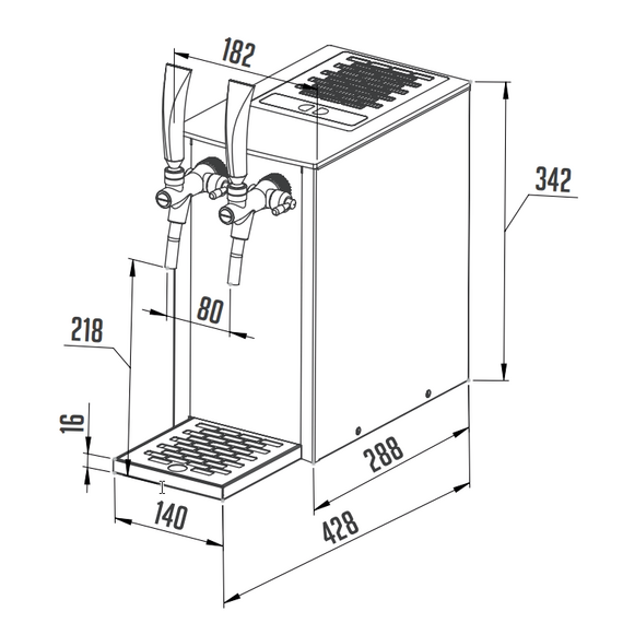 Hardtank Countertop Dispenser Настольный азотный диспенсер 2 крана, фото , изображение 3