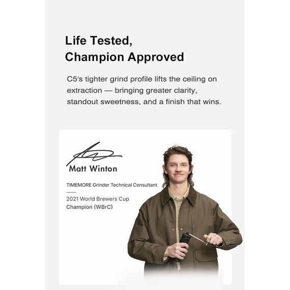 Timemore Chestnut C5 Кофемолка ручная белая, фото , изображение 22