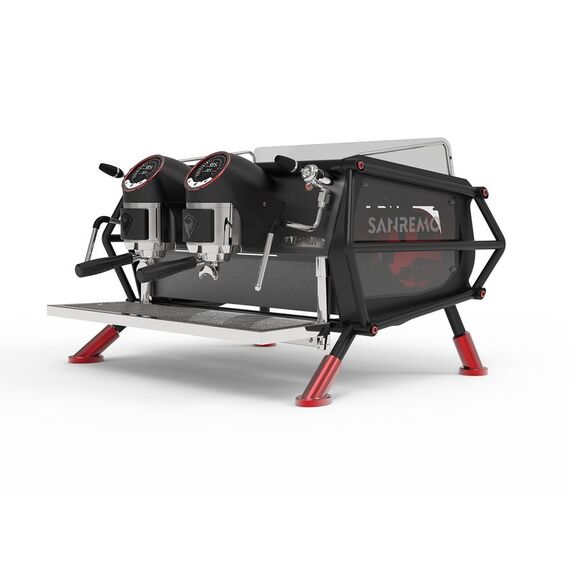 Sanremo Café Racer Naked Рожковая кофемашина 2 группы черно-красная, фото 