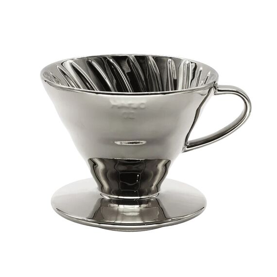 Hario VDC-02-SL Керамический пуровер V60 02 серебро, фото  Hario VDC-02-SL Керамический пуровер V60 02 серебро, фото
