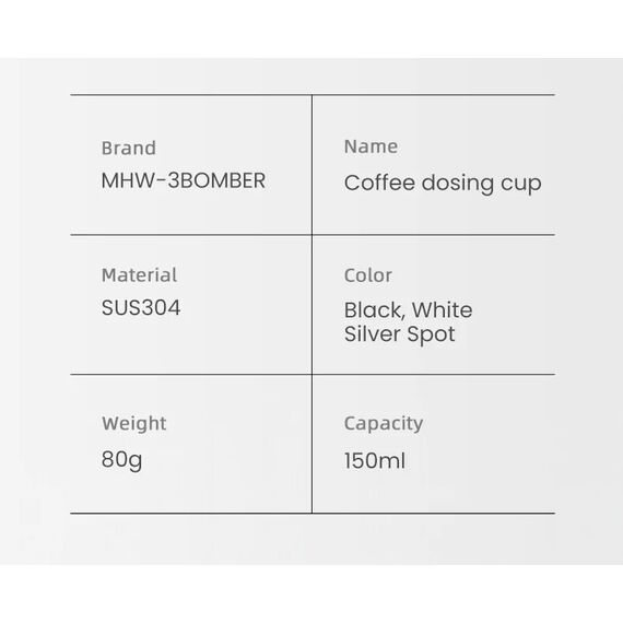 MHW-3BOMBER DC5611S Дозирующий стакан 58 мм 150 мл антрацит, фото , изображение 9