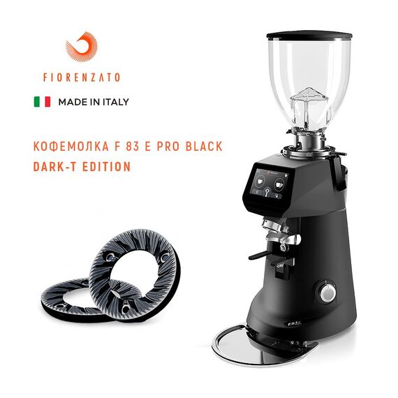 Fiorenzato F83 E PRO Кофемолка Glossy Black (жернова Dark-T), фото 