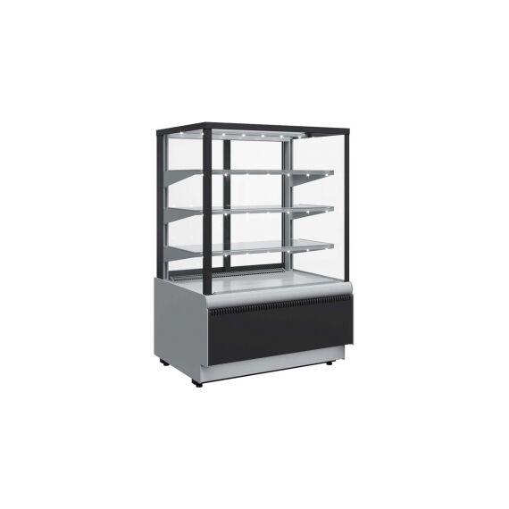 Carboma Cube Люкс ТЕХНО KC70 VV 1.3-1 STANDARD Витрина холодильная напольная серо-чёрная, фото 