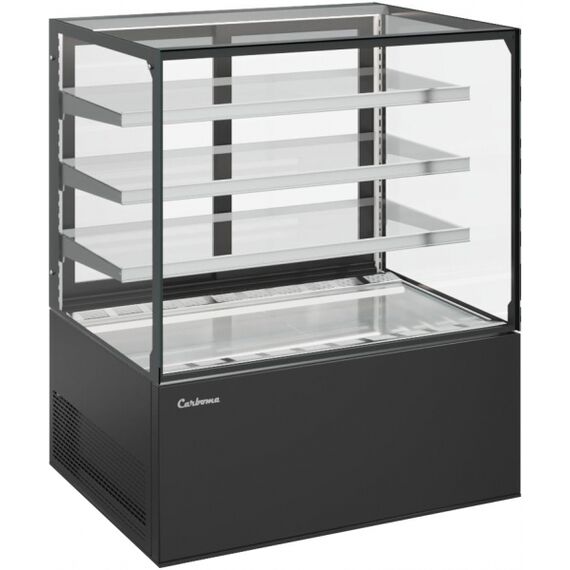 Carboma COSMO KC71-130 VV 0.9-1 Витрина холодильная кондитерская напольная чёрная RAL 9005