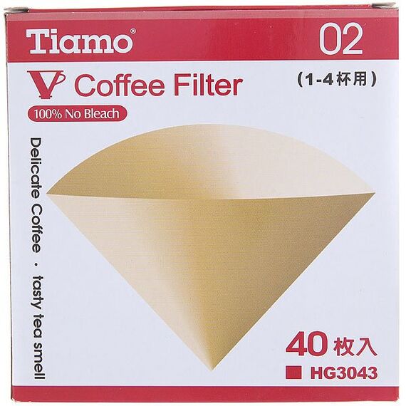 Натуральные фильтры для кофе Tiamo V02, 40шт.